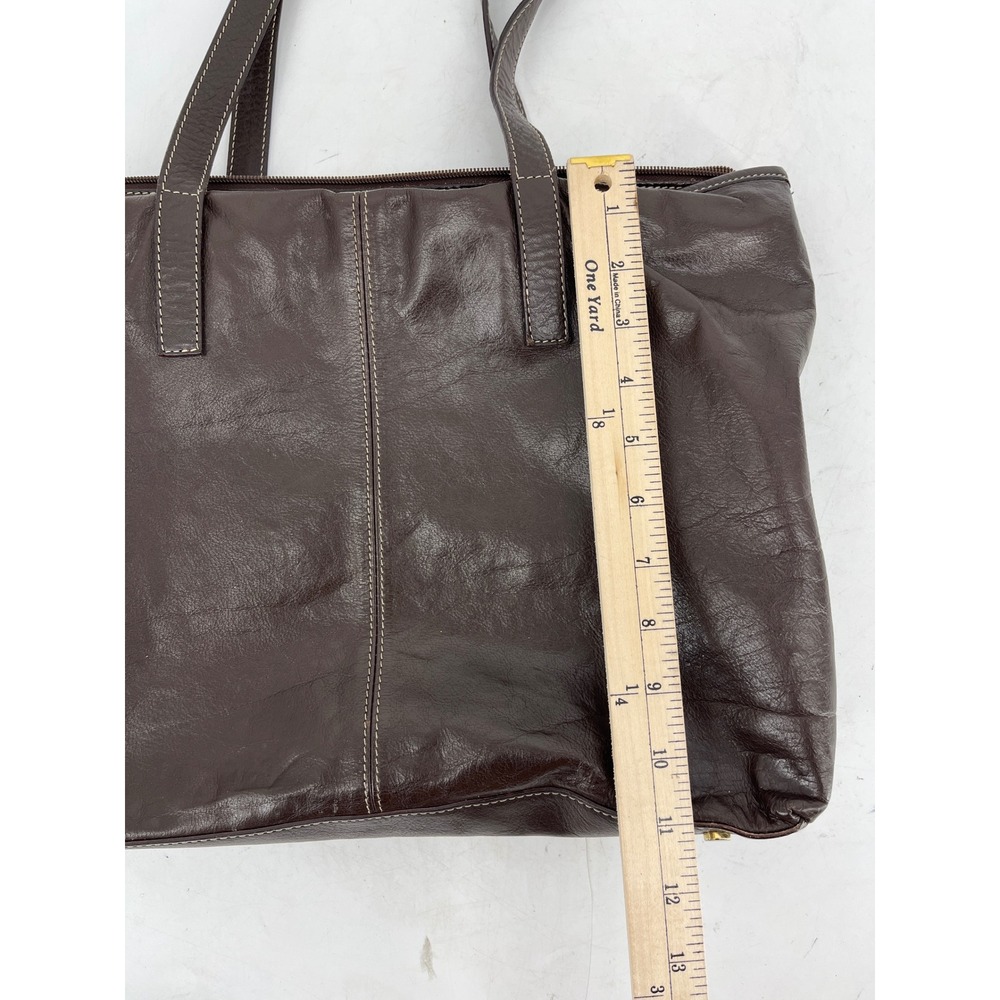 Claudia Firenze Brown Italian Vintage Leather Horsebit Tassel Tote Shoulder Bag - Picture 4 of 7